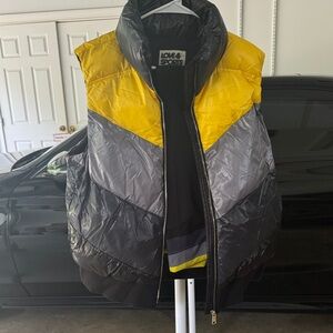 Yellow and Gray Puffer Vest